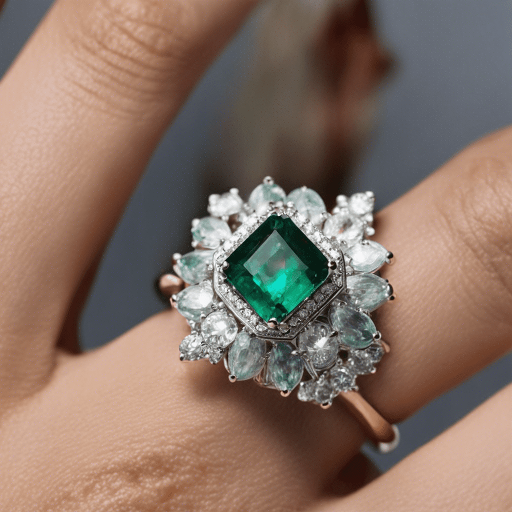 Bague diamants émeraude