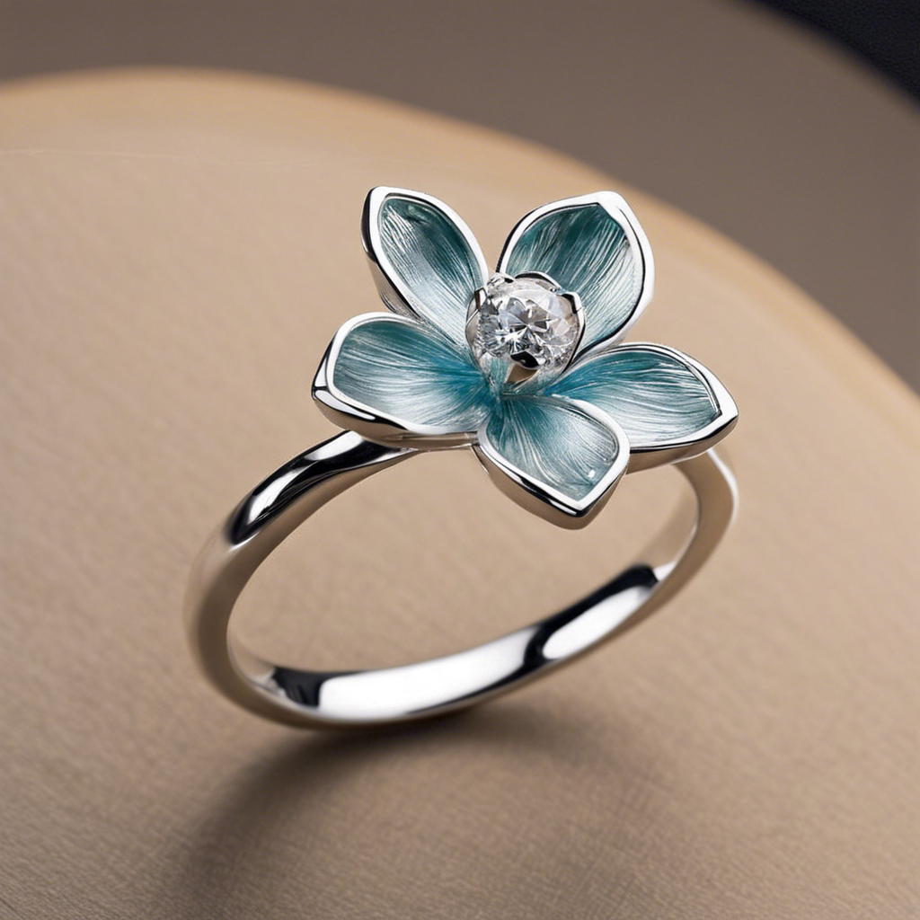 Bague fleur or blanc