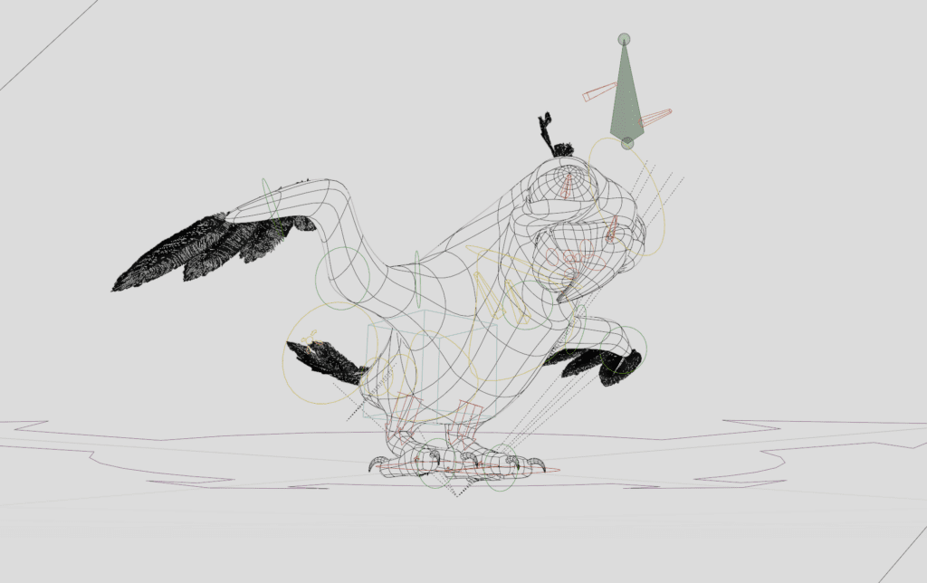 Modélisation 3D Low Poly d'un Perroquet Modélisation 3D low poly perroquet