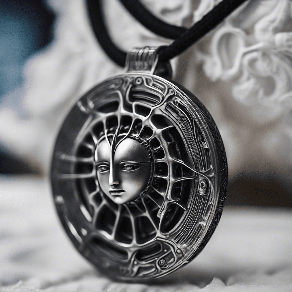 Pendentif argent motif visage