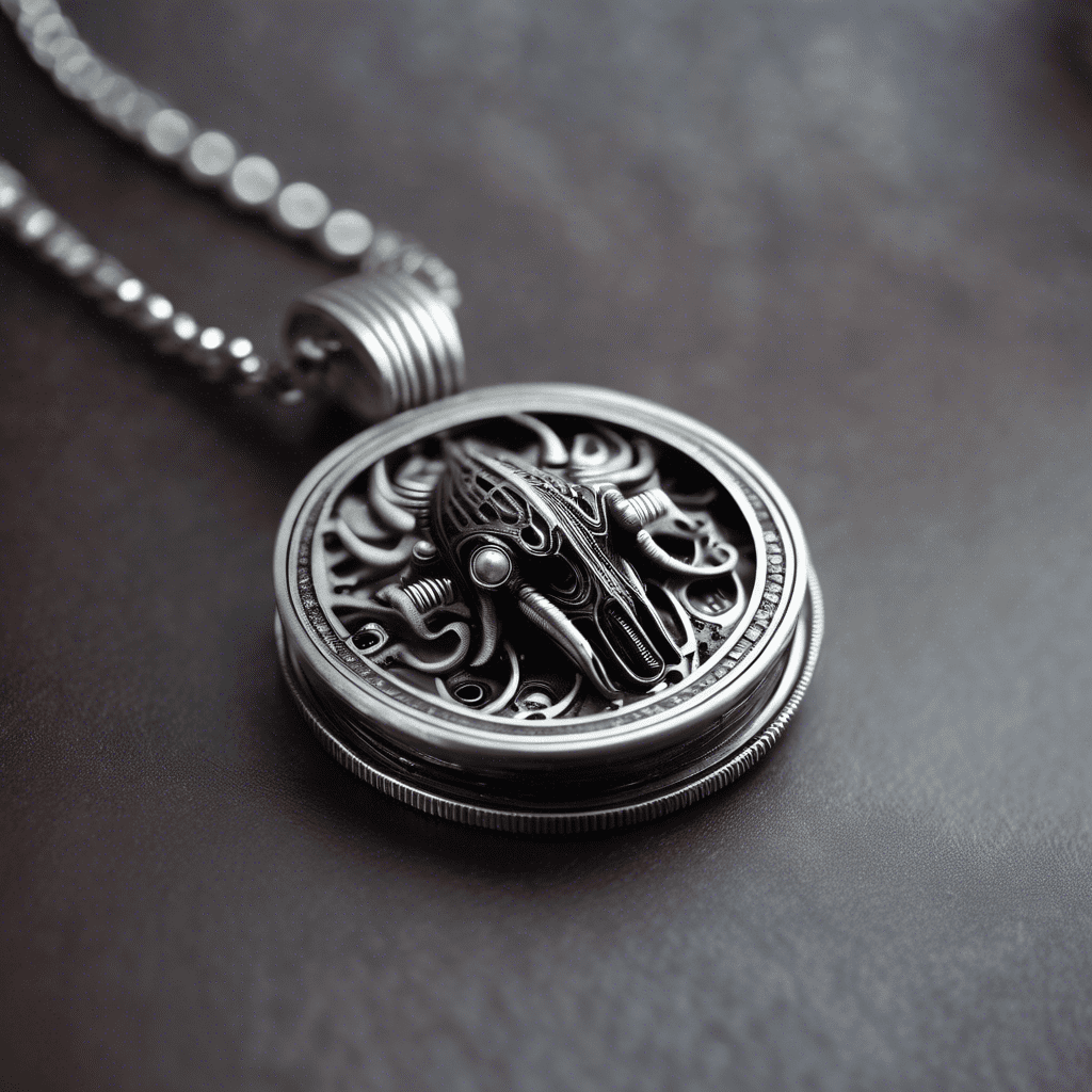 Pendentif argent représentant un alien