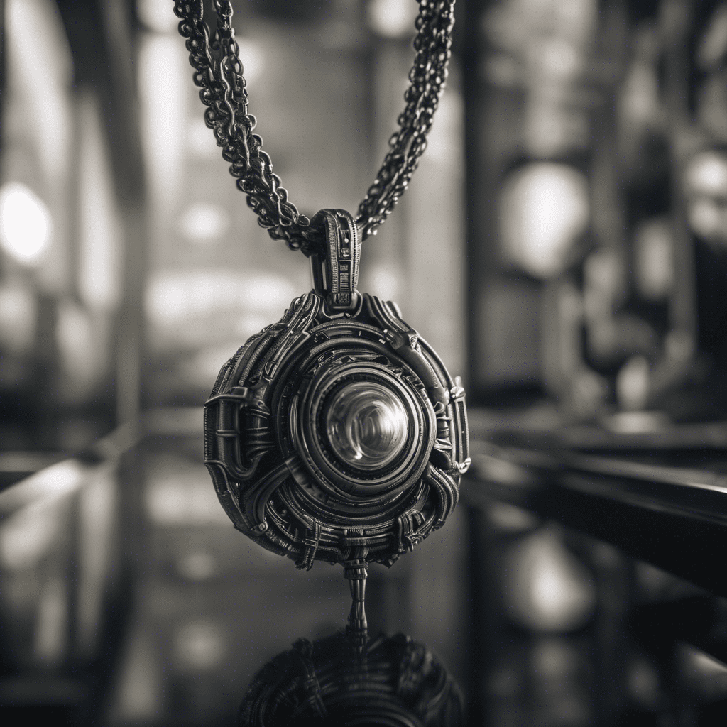 Pendentif argent motif technologie alien