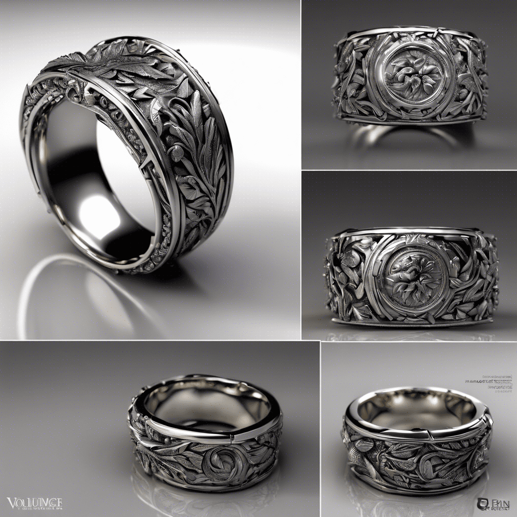 Bague argent motifs feuillage