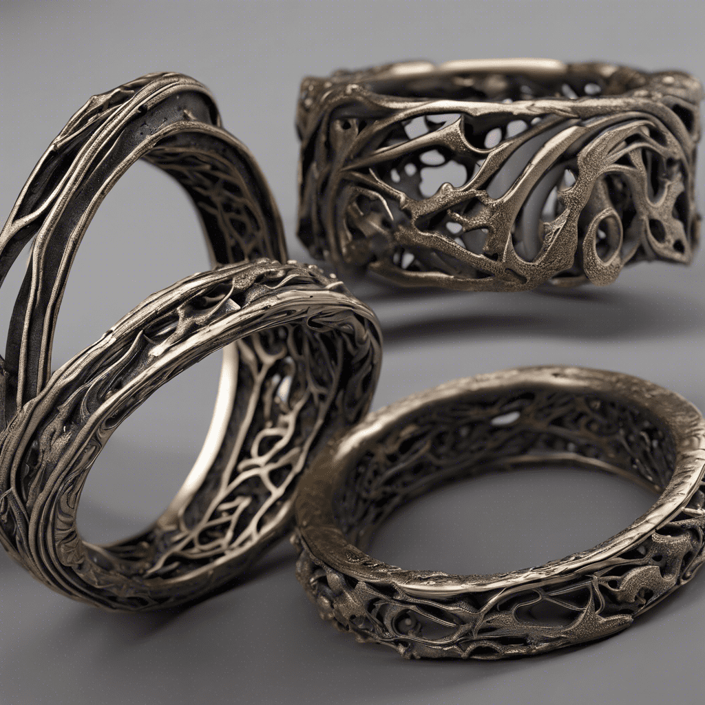 Rendu réaliste bague organique bronze