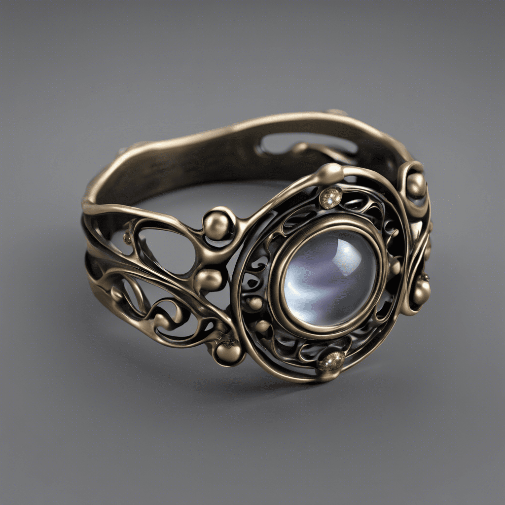 Bague motif nature, pierres de lune