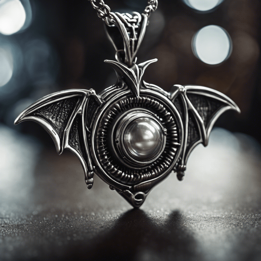 Pendentif argent motif chauve-souris