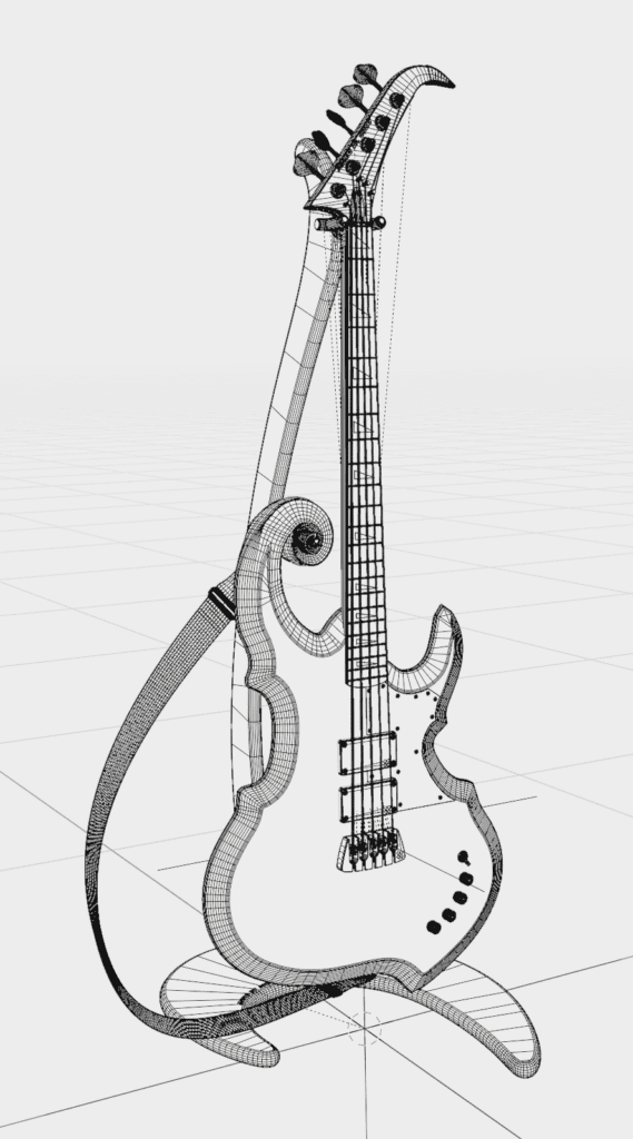 Modélisation 3D de Guitare Électrique Modélisation 3D guitare électrique