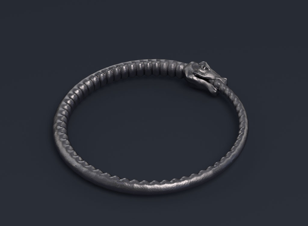 anneau serpent argent