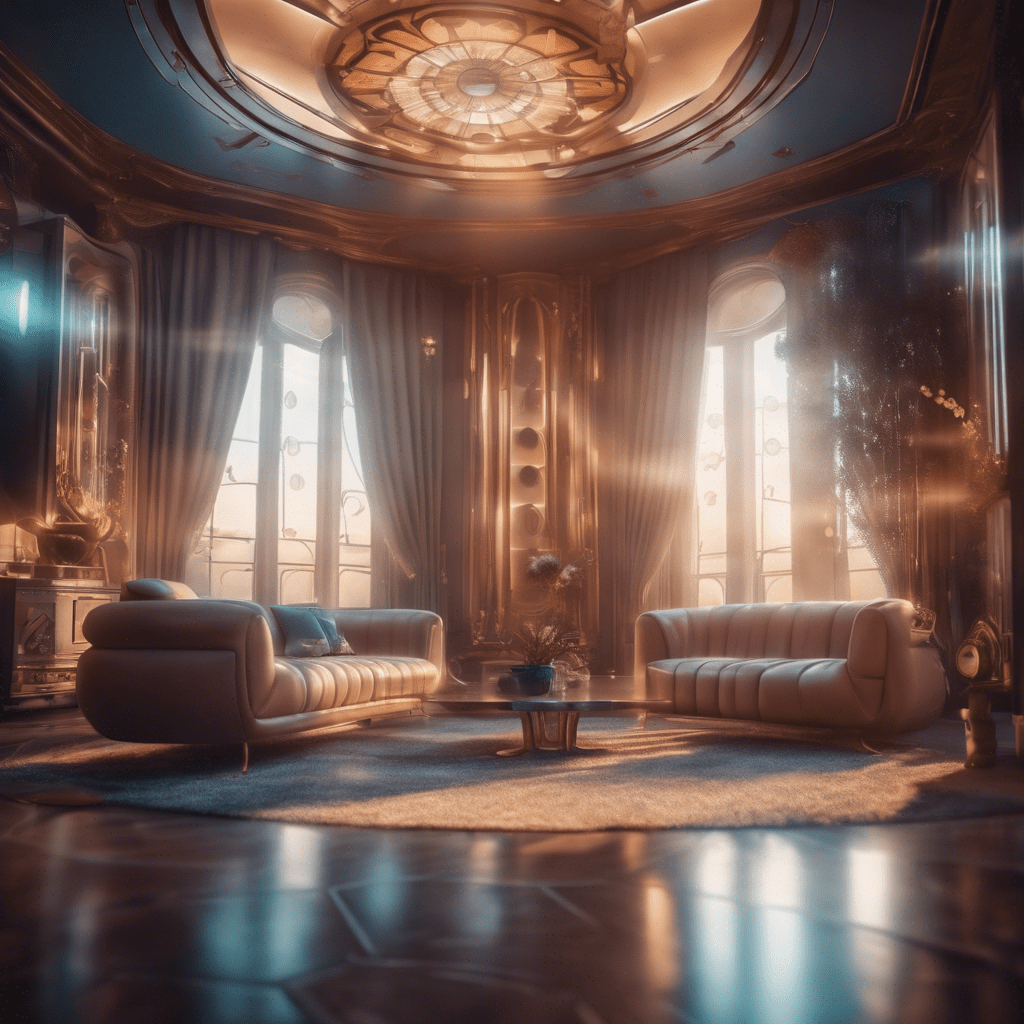 Salon futuriste: rendu 3D + IA