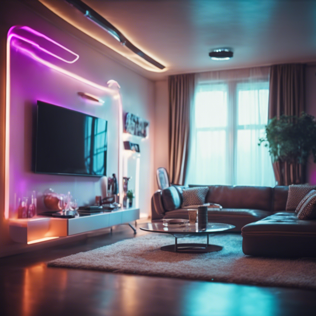 Salon futuriste: rendu 3D IA