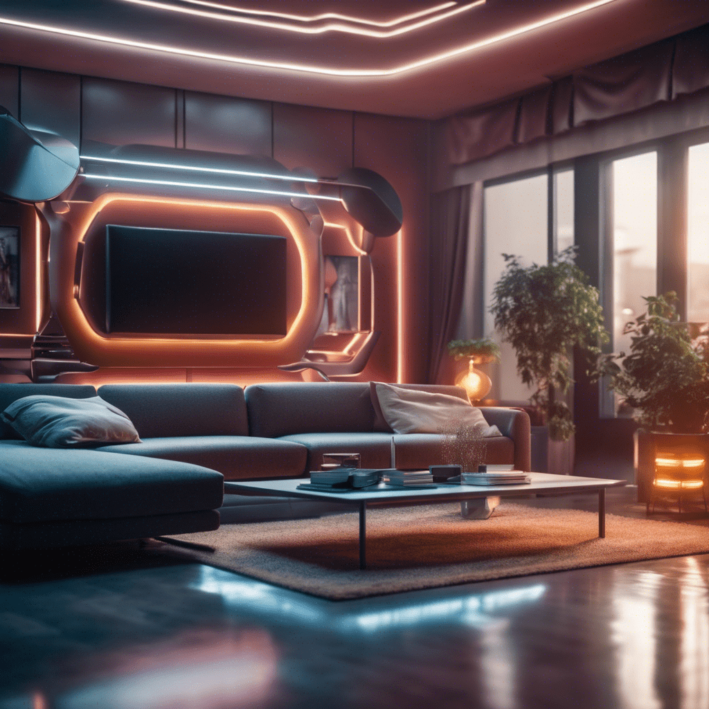 Salon futuriste rendu 3D IA