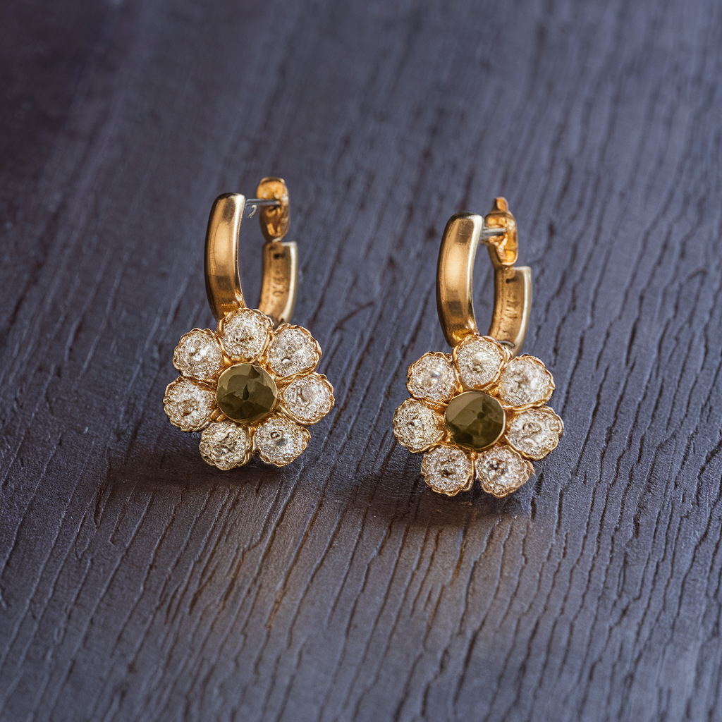 Boucles oreilles diamants or