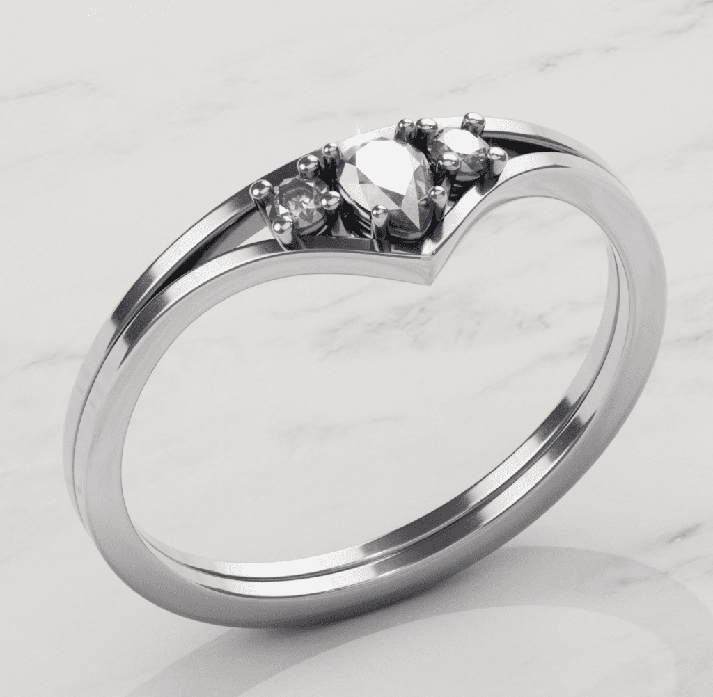 Bague élégante diamants scintillants