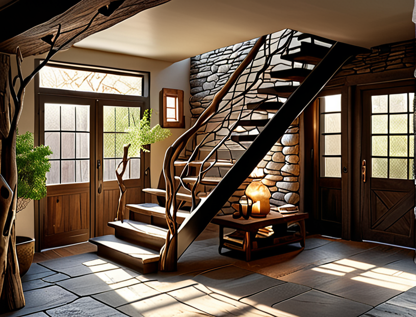 Rendu escalier avec rampe en branches