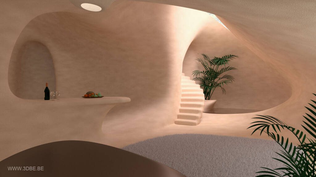 Intérieur imprimé 3D béton
