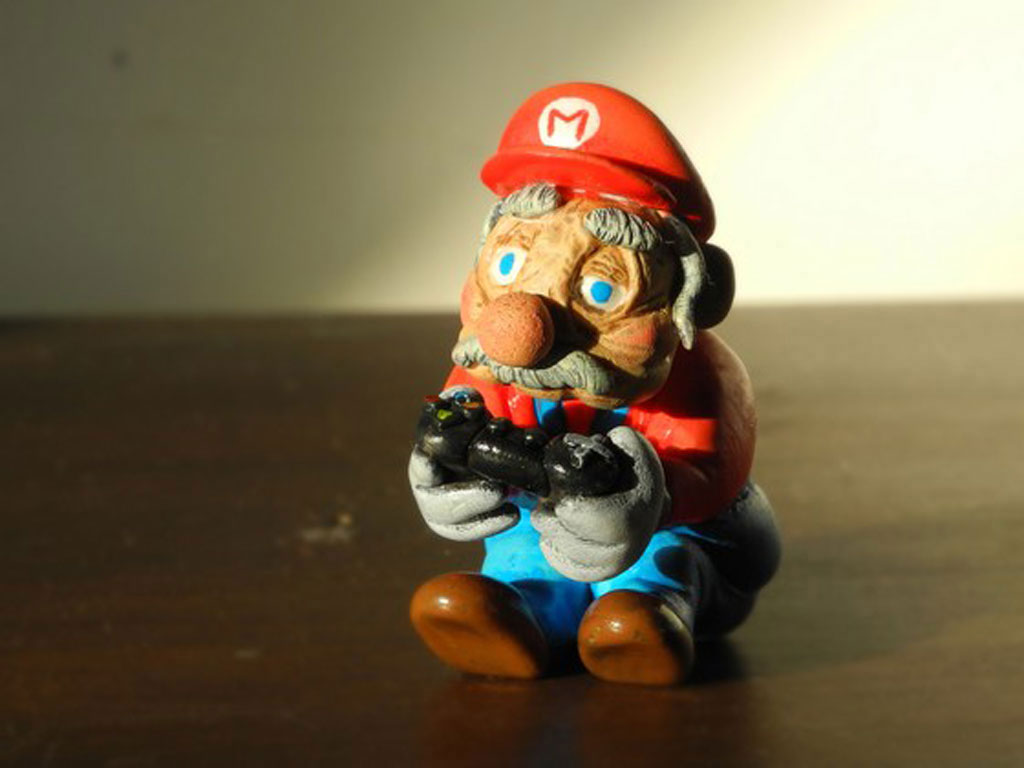 Vieux Mario console fimo
