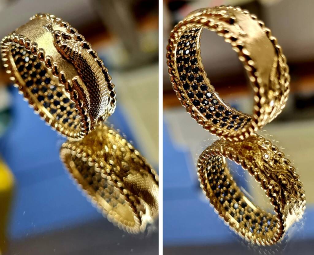 Bague or diamants intérieur